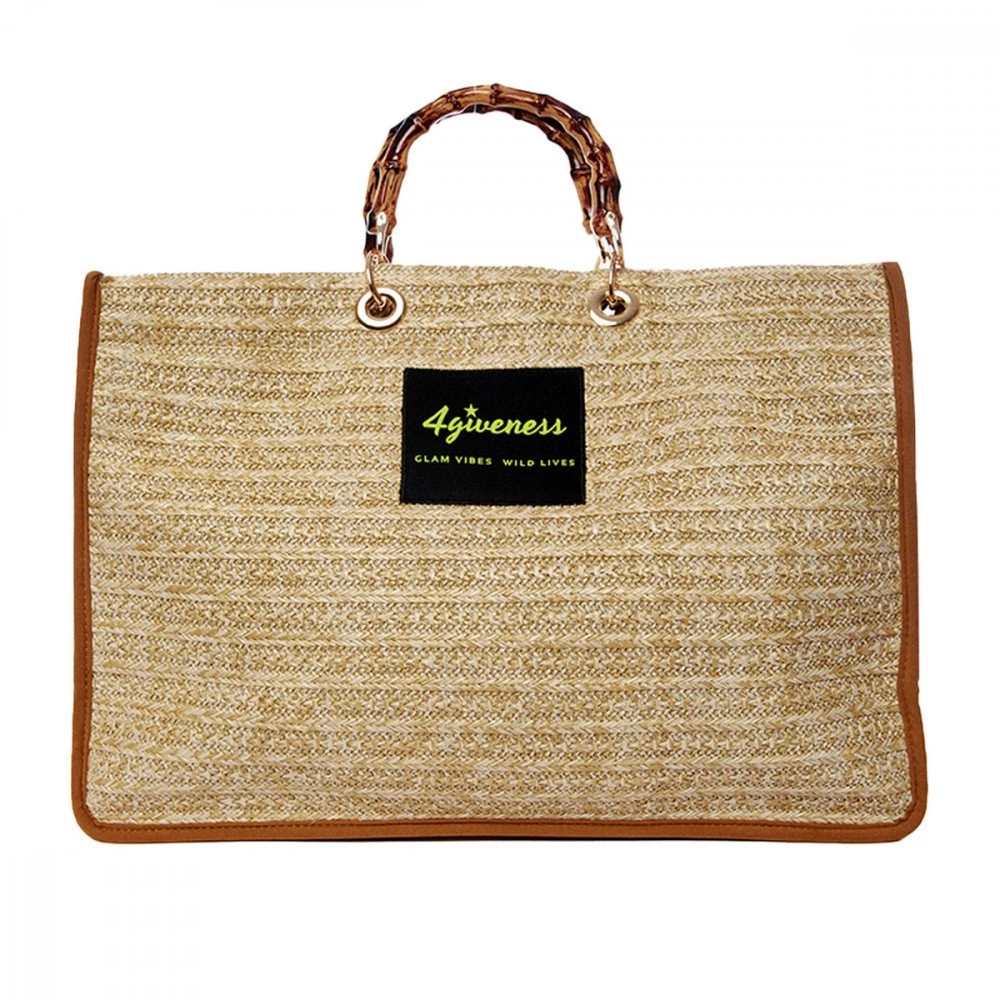 4GIVENESS BORSA JUTA SAINT TROPEZ DONNA Beige 3 4GIVENESS BORSA JUTA SAINT TROPEZ DONNA Beige