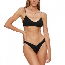 4GIVENESS BIKINI BRALETTE E SLIP BRASILIANO DONNA Nero