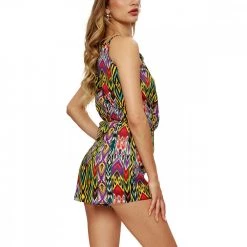 4GIVENESS TUTA CORTA FANTASIA CON PERLINE DONNA Multicolor -Offerta Economica Novità 4giveness fgcw1431 tutina in mussola di cotone donna mare donna 044982401 unic 2