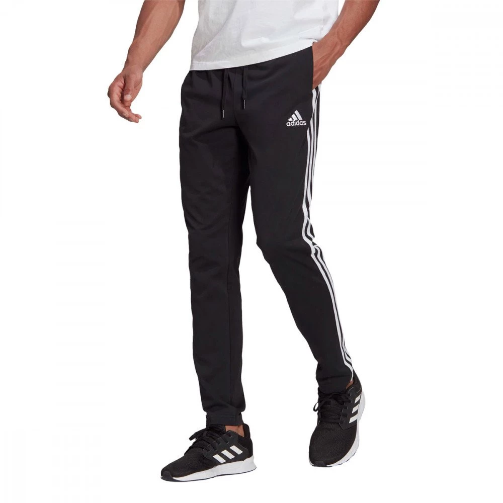 ADIDAS PANTALONI ESSENTIAL 3 STRIPES JERSEY Nero 4 ADIDAS PANTALONI ESSENTIAL 3 STRIPES JERSEY Nero - immagine 2