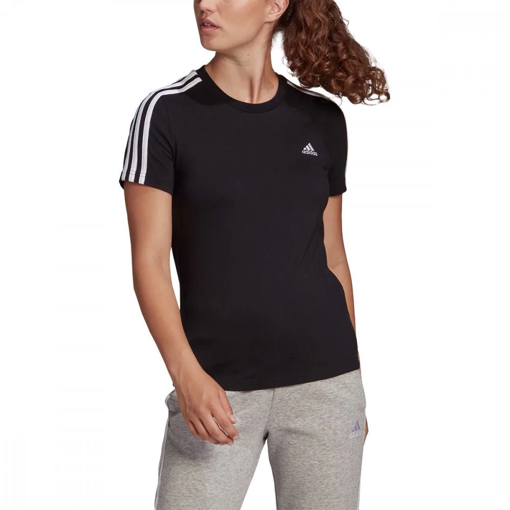 ADIDAS T-SHIRT 3-STRIPES DONNA Nero 4 ADIDAS T-SHIRT 3-STRIPES DONNA Nero - immagine 2
