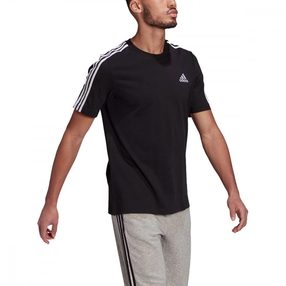 ADIDAS T-SHIRT 3 STRIPES Nero 6 ADIDAS T-SHIRT 3 STRIPES Nero - immagine 4