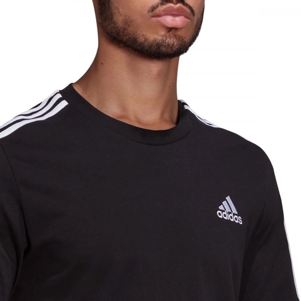 ADIDAS T-SHIRT 3 STRIPES Nero 7 ADIDAS T-SHIRT 3 STRIPES Nero - immagine 5