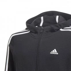 ADIDAS FELPA FULL ZIP CON CAPPUCCIO 3-STRIPES BAMBINA Nero -Offerta Economica Novità adidas gq8356 felpa fz c capp 3 stripes bambina abbigliamento bambino 041993801 blk 3