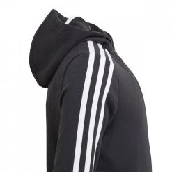 ADIDAS FELPA FULL ZIP CON CAPPUCCIO 3-STRIPES BAMBINA Nero -Offerta Economica Novità adidas gq8356 felpa fz c capp 3 stripes bambina abbigliamento bambino 041993801 blk 5