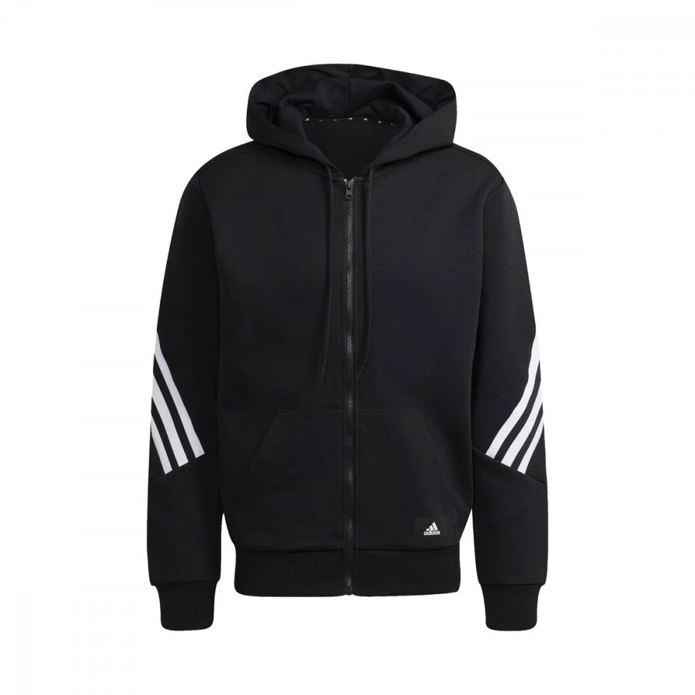 ADIDAS FELPA ZIP E CAPPUCCIO 3 STRIPES Nero 3 ADIDAS FELPA ZIP E CAPPUCCIO 3 STRIPES Nero
