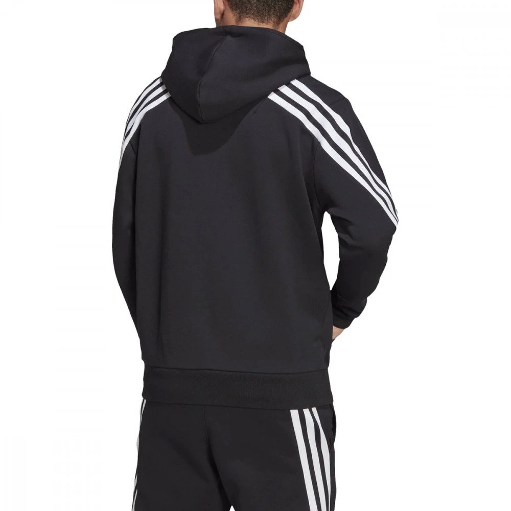 ADIDAS FELPA ZIP E CAPPUCCIO 3 STRIPES Nero 6 ADIDAS FELPA ZIP E CAPPUCCIO 3 STRIPES Nero - immagine 4