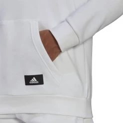 ADIDAS FELPA CON CAPPUCCIO 3 BAR GARZATA Bianco -Offerta Economica Novità adidas ha1413 felpa cappuccio 3 bar garzata sport style uomo 044389001 wht 5