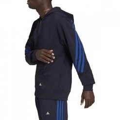 ADIDAS FELPA ZIP E CAPPUCCIO 3-STRIPES Blu -Offerta Economica Novità adidas hc5248 felpa zip e cappuccio 3 stripes sport style uomo 044388201 blu 3