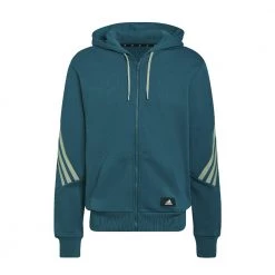 ADIDAS FELPA CON CAPPUCCIO 3 BAR GARZATA Verde