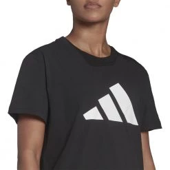 ADIDAS T-SHIRT 3 BAR DONNA Nero -Offerta Economica Novità adidas he0302 t shirt 3 bar donna sport style donna 044387701 blk 4