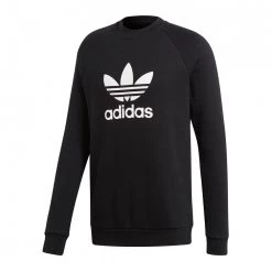 ADIDAS ORIGINALS FELPA GIROCOLLO TREFOIL Nero