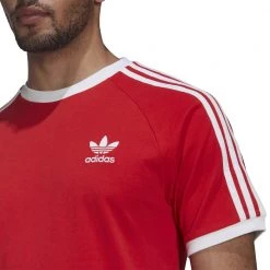 ADIDAS ORIGINALS T-SHIRT 3-STRIPES Rosso -Offerta Economica Novità adidas originals he9547 t shirt 3 stripes sport style uomo 044373501 red 5