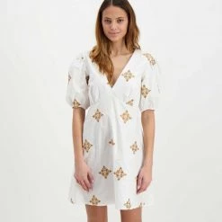 AKEP ABITO IN POPLINE CON RICAMO DONNA -Offerta Economica Novità akep ke11126 abito in popline con ricamo donna casual donna 044966701 biari 3