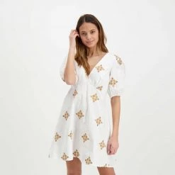 AKEP ABITO IN POPLINE CON RICAMO DONNA -Offerta Economica Novità akep ke11126 abito in popline con ricamo donna casual donna 044966701 biari 5