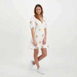 AKEP ABITO IN POPLINE CON RICAMO DONNA -Offerta Economica Novità akep ke11126 abito in popline con ricamo donna casual donna 044966701 biari 6