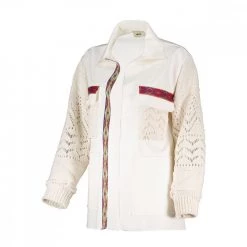AKEP GIACCA OVERSHIRT MANICHE COROCHET DONNA