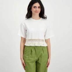 AKEP T-SHIRT CROPP FRANGE DONNA -Offerta Economica Novità akep ke11233 t shirt cropp frange donna casual donna 044967801 pann 3