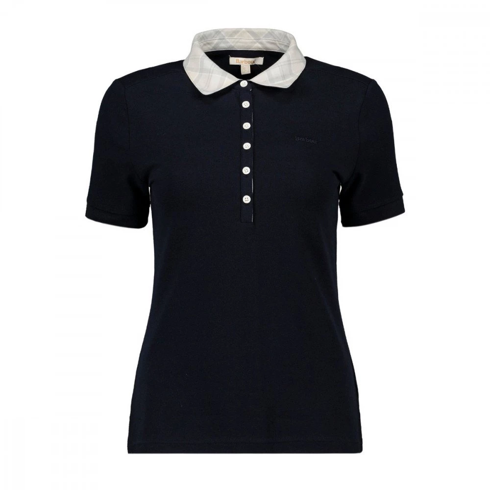BARBOUR POLO MALVERN COLLO CHECK DONNA Blu 3 BARBOUR POLO MALVERN COLLO CHECK DONNA Blu