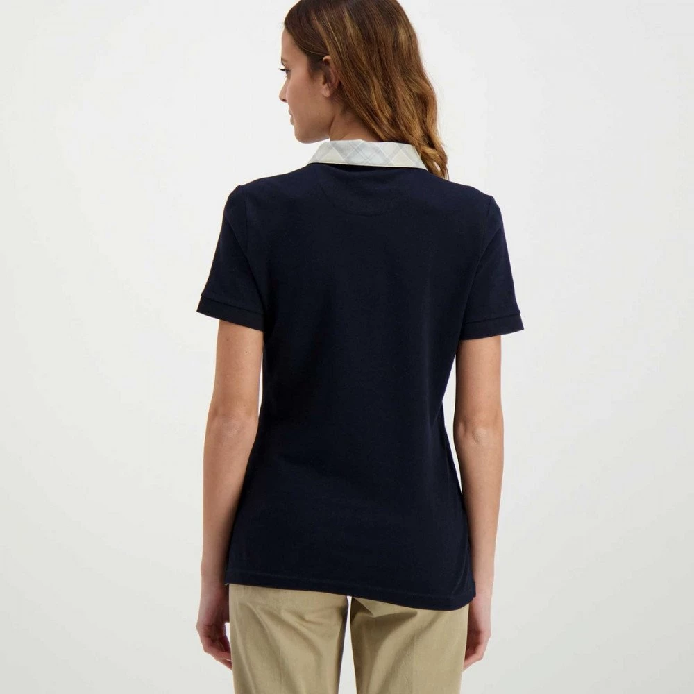 BARBOUR POLO MALVERN COLLO CHECK DONNA Blu 5 BARBOUR POLO MALVERN COLLO CHECK DONNA Blu - immagine 3