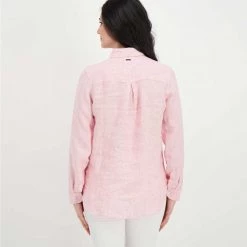 BARBOUR CAMICIA IN LINO MARINE DONNA Bianco, Rosa -Offerta Economica Novità barbour lsh1315 camicia in lino marine donna casual donna 044618901 pi35 4