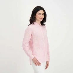 BARBOUR CAMICIA IN LINO MARINE DONNA Bianco, Rosa -Offerta Economica Novità barbour lsh1315 camicia in lino marine donna casual donna 044618901 pi35 5