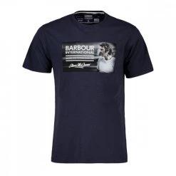 BARBOUR T-SHIRT STEVE MCQUEEN LEGEND Blu