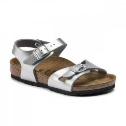 BIRKENSTOCK RIO SILVER METALLIC BAMBINA 36 39