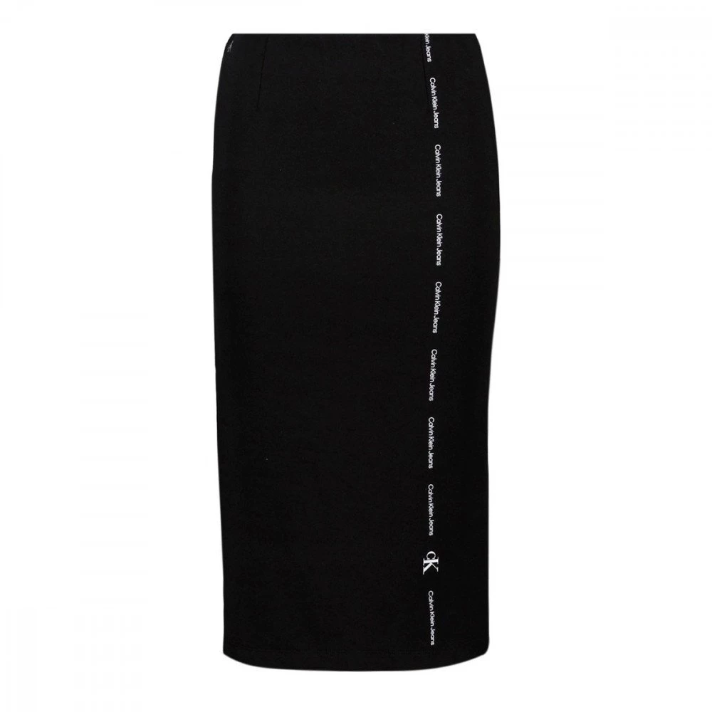 CALVIN KLEIN JEANS GONNA MIDI LOGO DONNA Nero 3 CALVIN KLEIN JEANS GONNA MIDI LOGO DONNA Nero