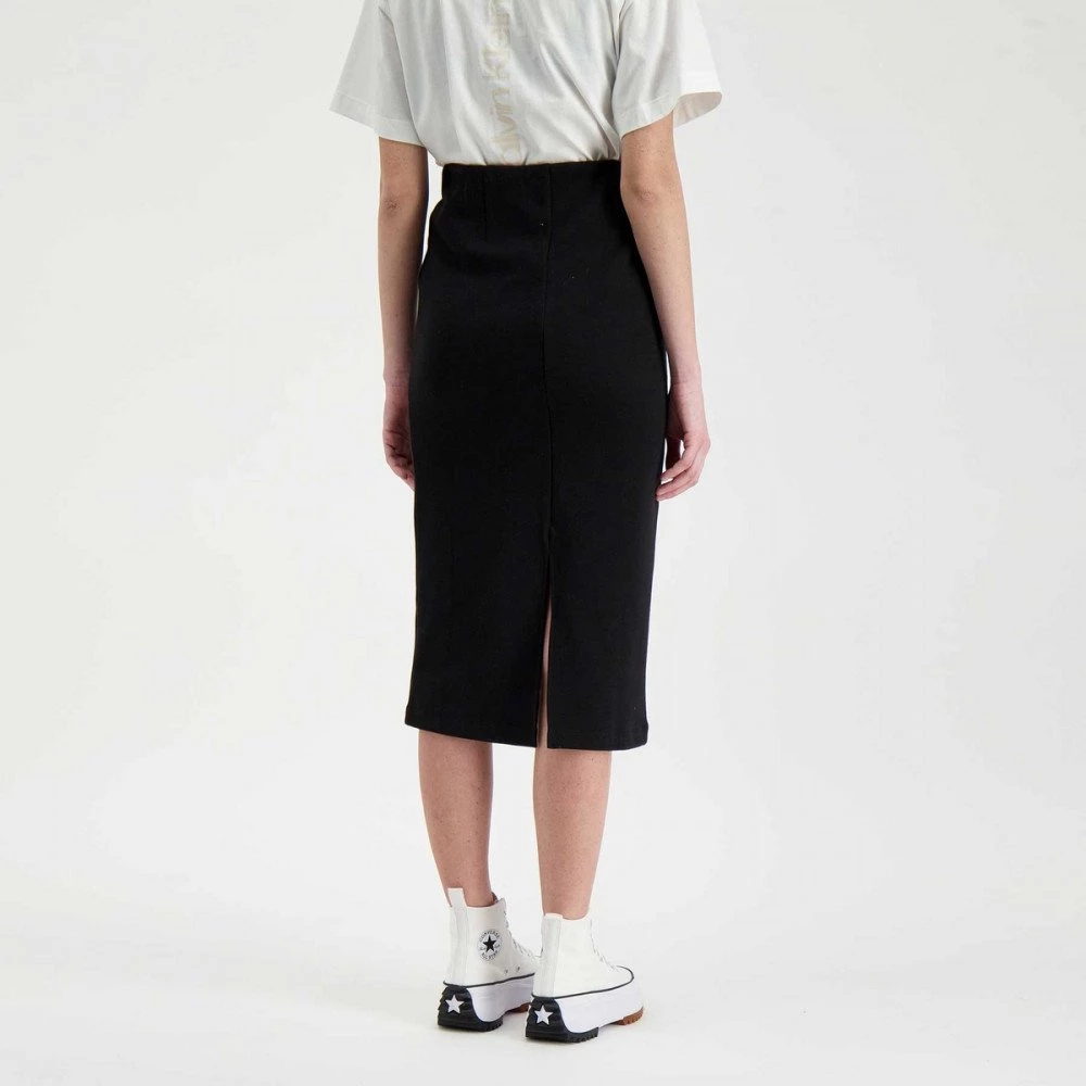 CALVIN KLEIN JEANS GONNA MIDI LOGO DONNA Nero 6 CALVIN KLEIN JEANS GONNA MIDI LOGO DONNA Nero - immagine 4