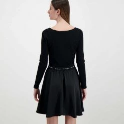 CALVIN KLEIN JEANS ABITO ELASTIC DRESS DONNA Nero -Offerta Economica Novità calvin klein jeans j20j217682 abito elastic dress donna casual donna 044968401 beh 4