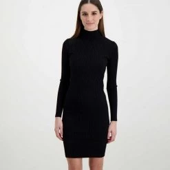 CALVIN KLEIN JEANS ABITO MANICA LUNGA DOLCEVITA DONNA Nero -Offerta Economica Novità calvin klein jeans j20j217687 abito manica lunga dolcevita donna casual donna 044968601 beh 3