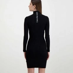 CALVIN KLEIN JEANS ABITO MANICA LUNGA DOLCEVITA DONNA Nero -Offerta Economica Novità calvin klein jeans j20j217687 abito manica lunga dolcevita donna casual donna 044968601 beh 4