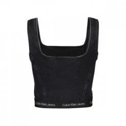 CALVIN KLEIN JEANS TOP IN DENIM DONNA Nero -Offerta Economica Novità calvin klein jeans j20j217819 top in denim donna casual donna 044969801 1by 2