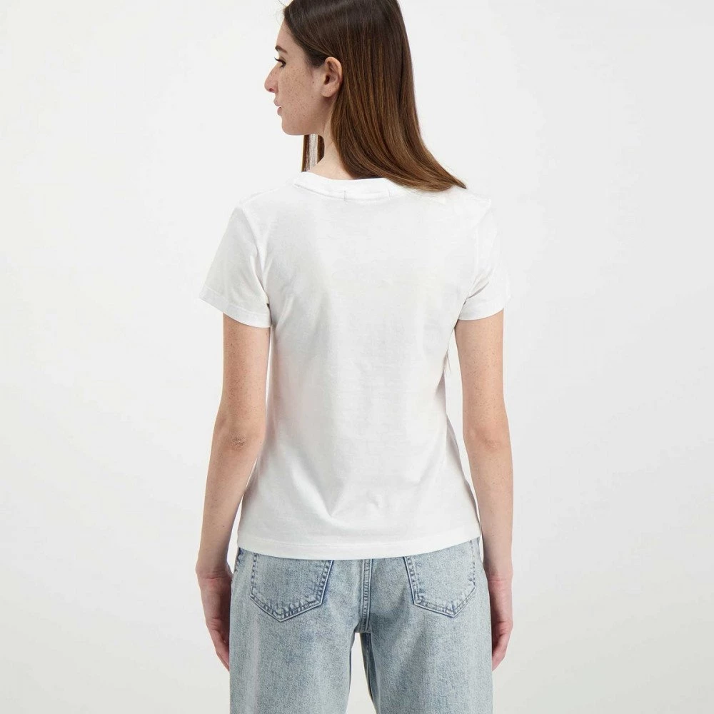 CALVIN KLEIN JEANS T-SHIRT MONOGRAM LOGO DONNA Bianco 5 CALVIN KLEIN JEANS T-SHIRT MONOGRAM LOGO DONNA Bianco - immagine 3