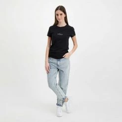 CALVIN KLEIN JEANS T-SHIRT MONOGRAM LOGO DONNA Nero 11 CALVIN KLEIN JEANS T-SHIRT MONOGRAM LOGO DONNA Nero -Offerta Economica Novità calvin klein jeans j20j217902 t shirt monogram logo donna casual donna 044970401 beh 5