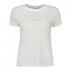 CALVIN KLEIN JEANS T-SHIRT MONOGRAM LOGO DONNA Bianco