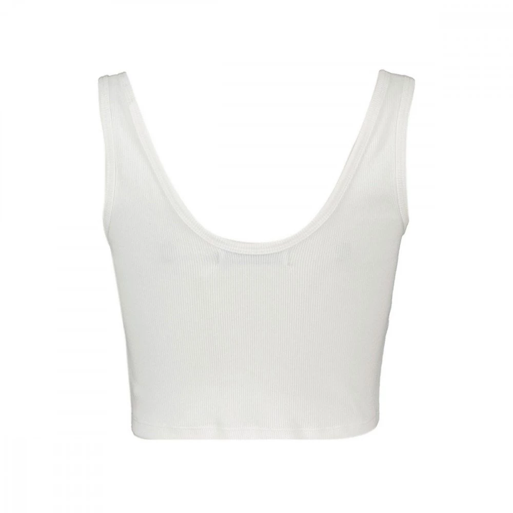 CALVIN KLEIN JEANS TOP RIB CROP DONNA Bianco 4 CALVIN KLEIN JEANS TOP RIB CROP DONNA Bianco - immagine 2
