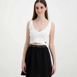 CALVIN KLEIN JEANS TOP RIB CROP DONNA Bianco 10 CALVIN KLEIN JEANS TOP RIB CROP DONNA Bianco -Offerta Economica Novità calvin klein jeans j20j218334 top rib crop donna casual donna 044971801 yaf 3