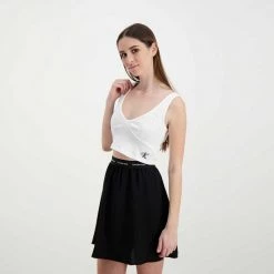 CALVIN KLEIN JEANS TOP RIB CROP DONNA Bianco 12 CALVIN KLEIN JEANS TOP RIB CROP DONNA Bianco -Offerta Economica Novità calvin klein jeans j20j218334 top rib crop donna casual donna 044971801 yaf 5