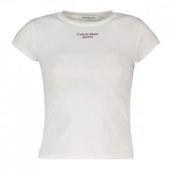 CALVIN KLEIN JEANS T-SHIRT STACKED LOGO DONNA Bianco