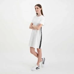 CALVIN KLEIN JEANS ABITO SIDE CONTRAST TAPE T-SHIRT DONNA Bianco -Offerta Economica Novità calvin klein jeans j20j218861 abito side contrast tape t shirt donna casual donna 044973501 yaf 5