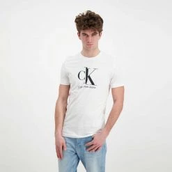 CALVIN KLEIN JEANS T-SHIRT LOGO Bianco -Offerta Economica Novità calvin klein jeans j30j319713 t shirt logo casual uomo 044624401 yaf 4