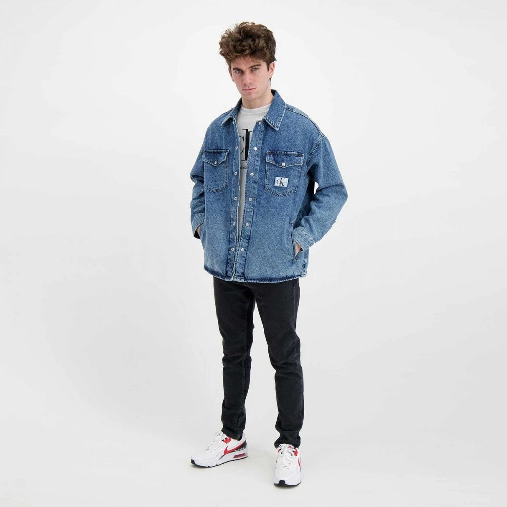 CALVIN KLEIN JEANS GIACCA OVERSHIRT DENIM Blu 8 CALVIN KLEIN JEANS GIACCA OVERSHIRT DENIM Blu - immagine 6