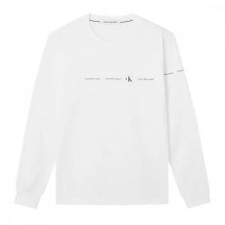 CALVIN KLEIN JEANS MAGLIA MANICA LUNGA REPEAT LOGO Bianco