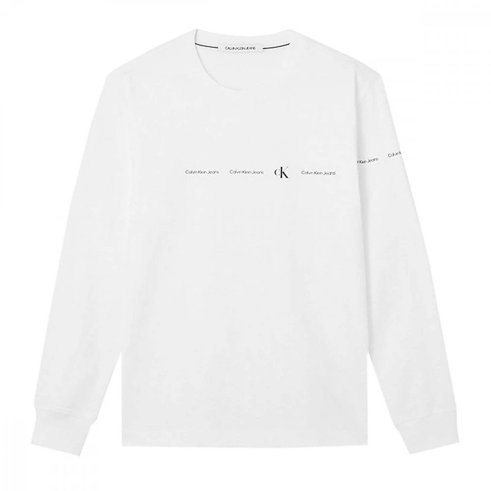 CALVIN KLEIN JEANS MAGLIA MANICA LUNGA REPEAT LOGO Bianco 3 CALVIN KLEIN JEANS MAGLIA MANICA LUNGA REPEAT LOGO Bianco