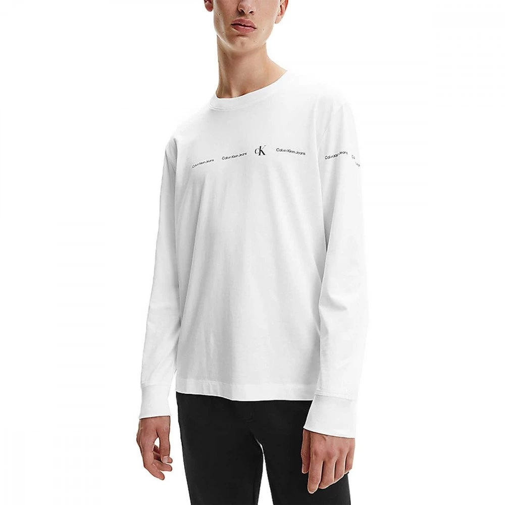 CALVIN KLEIN JEANS MAGLIA MANICA LUNGA REPEAT LOGO Bianco 4 CALVIN KLEIN JEANS MAGLIA MANICA LUNGA REPEAT LOGO Bianco - immagine 2