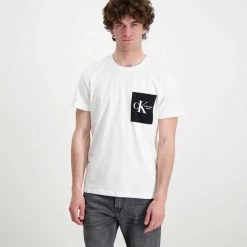 CALVIN KLEIN JEANS T-SHIRT POCKET LOGO Bianco -Offerta Economica Novità calvin klein jeans j30j320192 t shirt pocket logo casual uomo 044627001 yaf 2