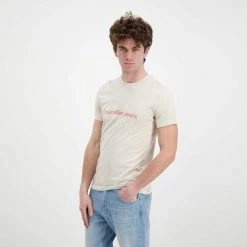 CALVIN KLEIN JEANS T-SHIRT TWO TONE MONOGRAM Bianco -Offerta Economica Novità calvin klein jeans j30j320717 t shirt two tone monogram casual uomo 044628401 acf 4