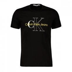 CALVIN KLEIN JEANS T-SHIRT TWO TONE MONOGRAM Nero